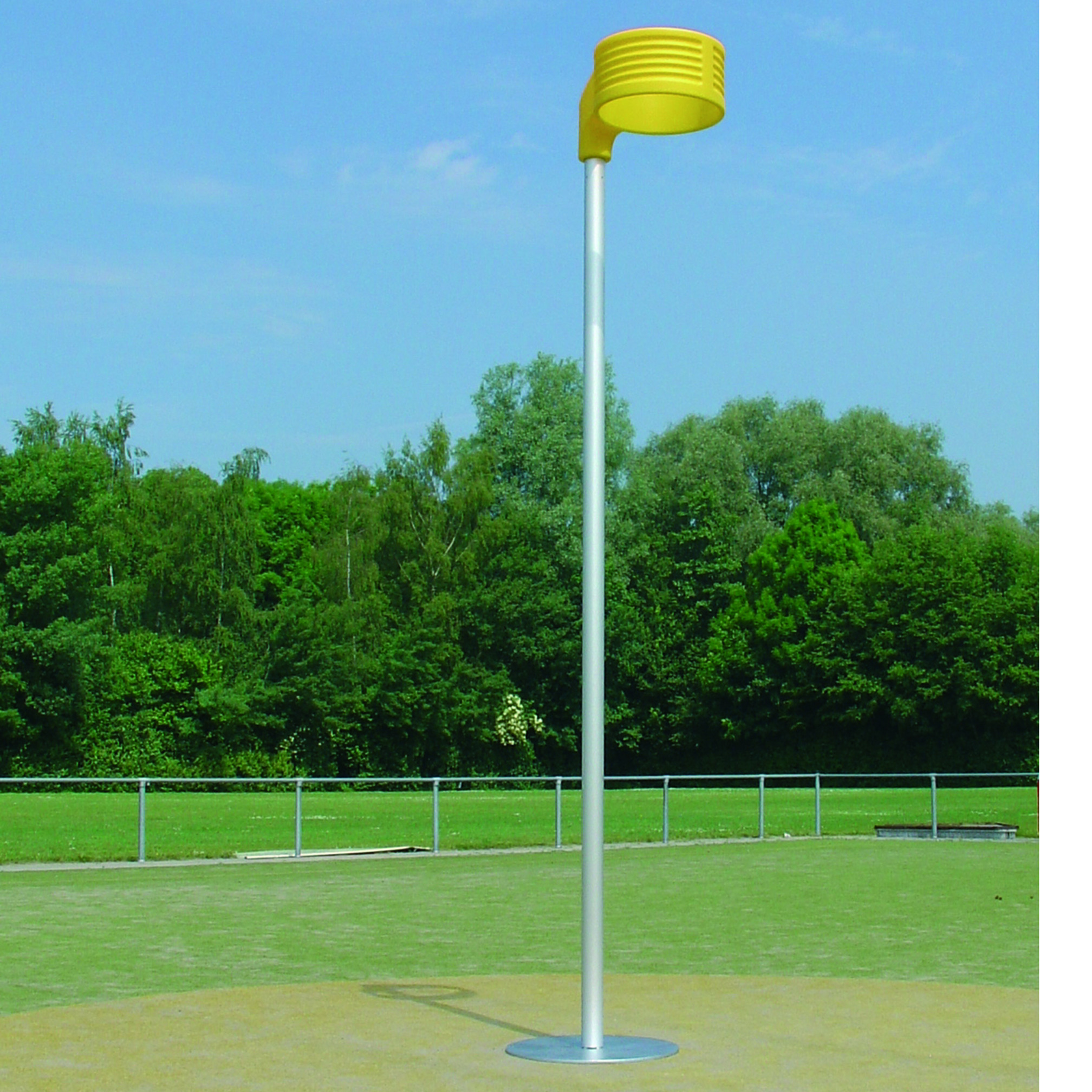 Korfball post and basket on base, outdoor