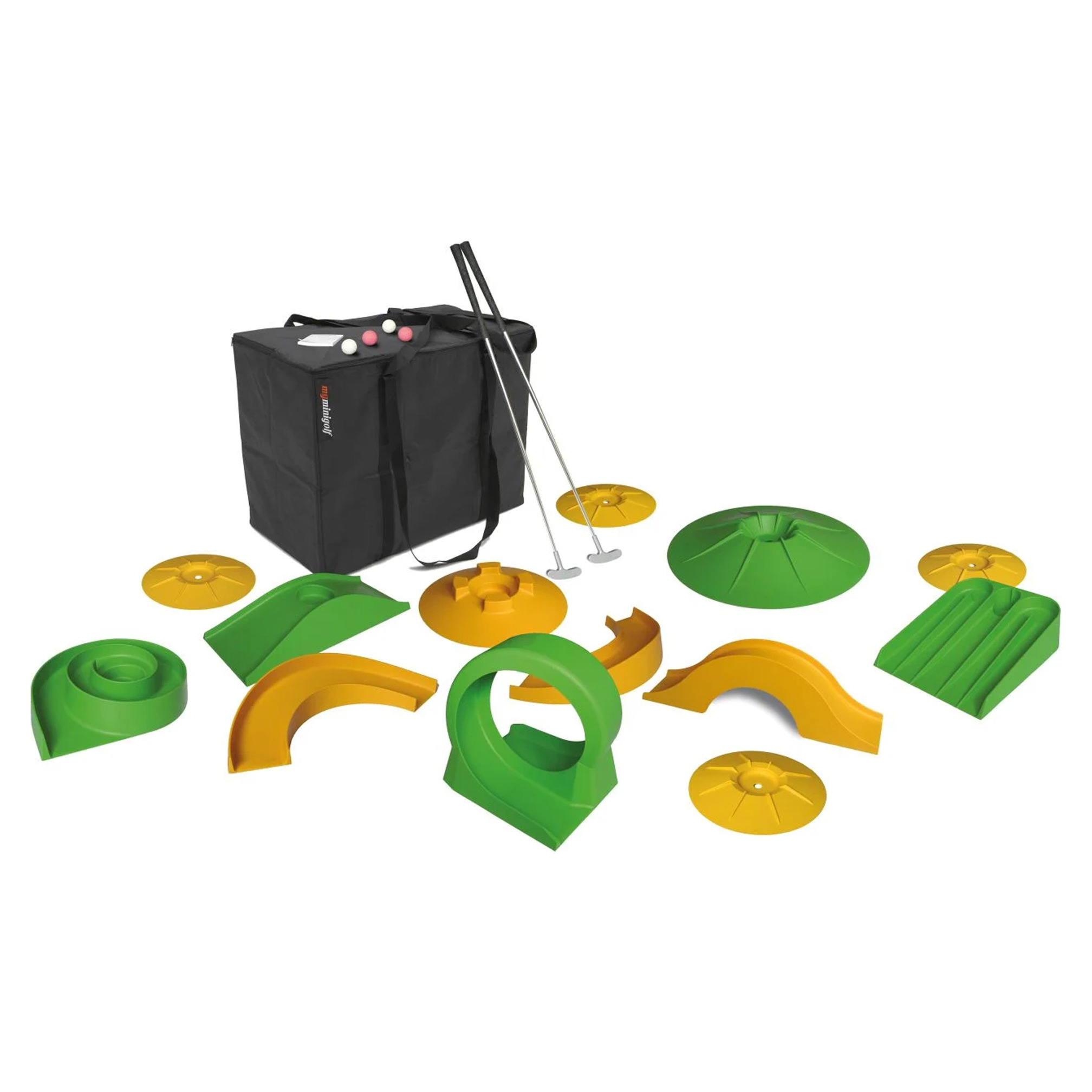 Minigolf set PRO including 13 parts, storage bag and golf clubs