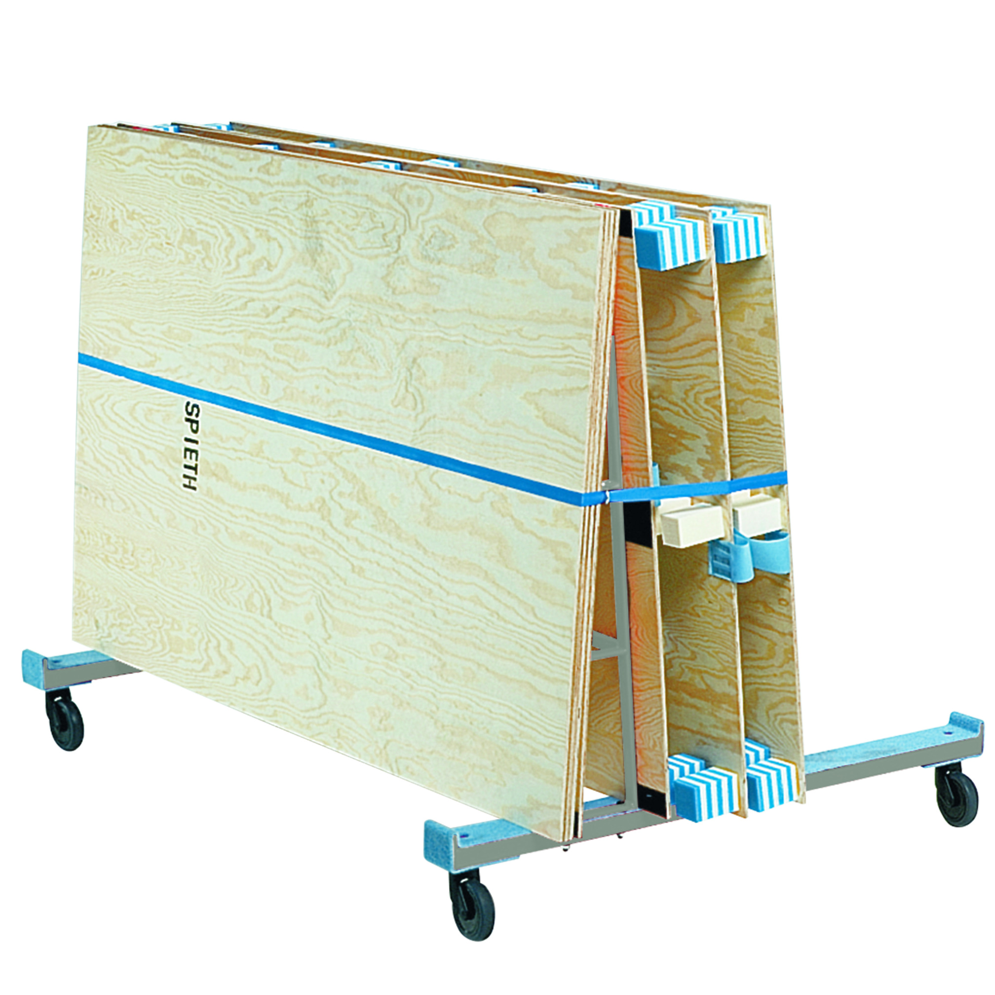 Transport trolley for tumbling track
