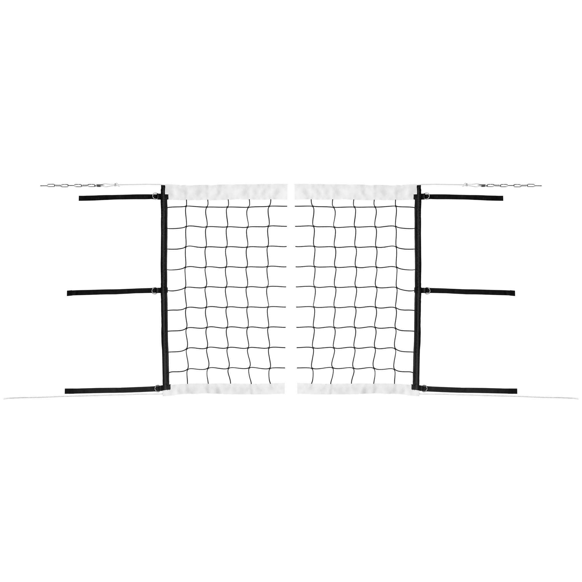 Competition volleyball net with velcro