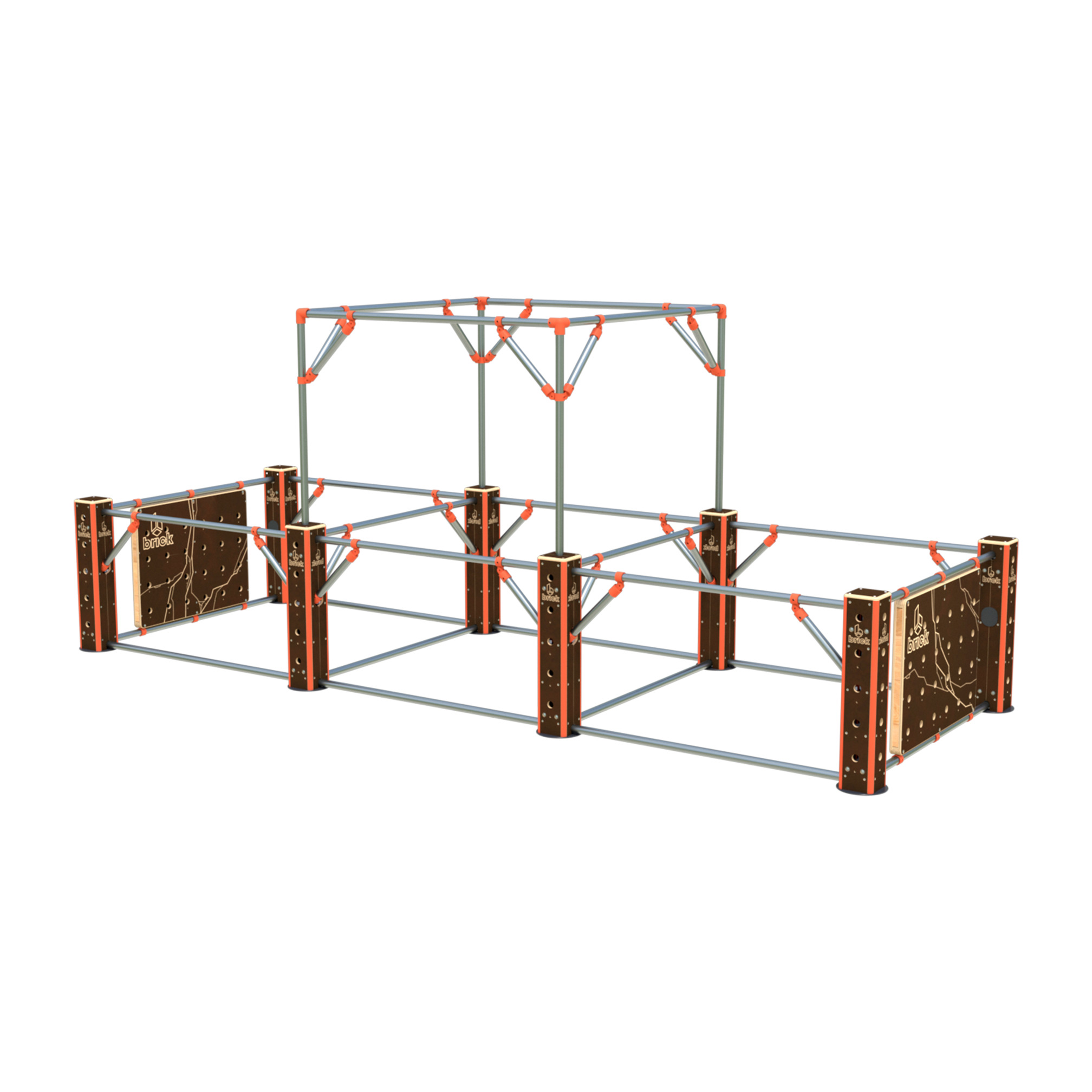 Brick XL Pipe Structure, incl. wooden parts 200x640x235cm