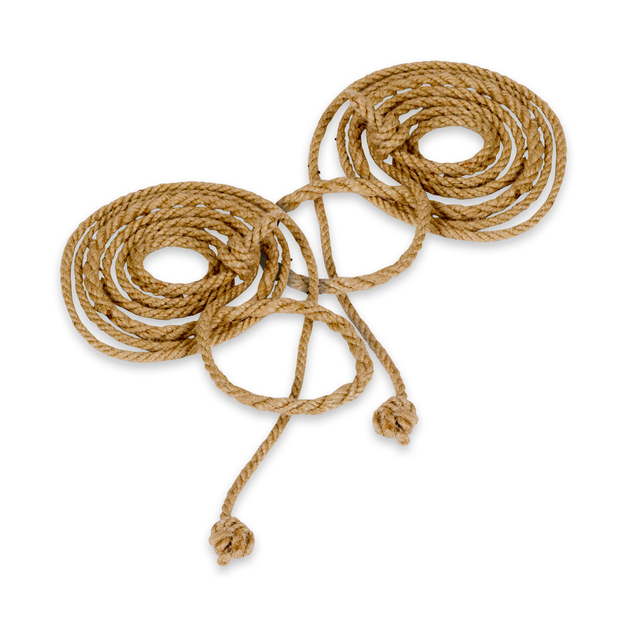 Hemp skipping rope, with enlarged centre section, 3 m